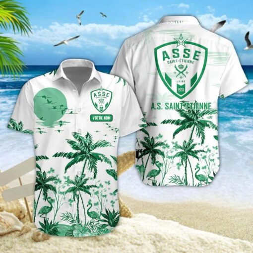 Chemise Hawaïenne AS Saint-Étienne Nouvelle édition avec nom personnalisé