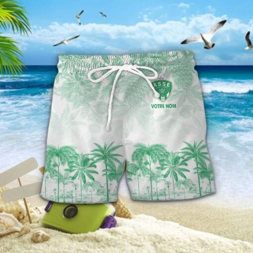 Chemise Hawaïenne AS Saint-Étienne Motif Tropical Unique Avec Nom Personnalisé – Image 2