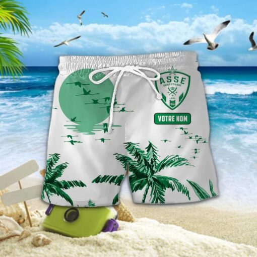 Chemise Hawaïenne AS Saint-Étienne Nouvelle édition avec nom personnalisé – Image 2