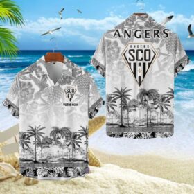 Chemise Hawaïenne Angers SCO Motif Tropical Unique Avec Nom Personnalisé