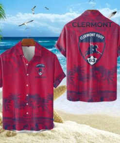 Chemise Hawaïenne Clermont Foot Motif Tropical Unique Avec Nom Personnalisé