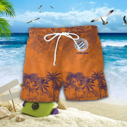 Chemise Hawaïenne Montpellier HSC Motif Tropical Unique Avec Nom Personnalisé – Image 2