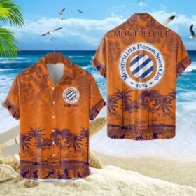 Chemise Hawaïenne Montpellier HSC Motif Tropical Unique Avec Nom Personnalisé