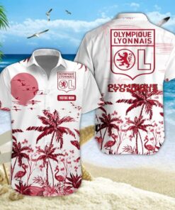 Chemise Hawaïenne Olympique Lyonnais Nouvelle édition avec nom personnalisé