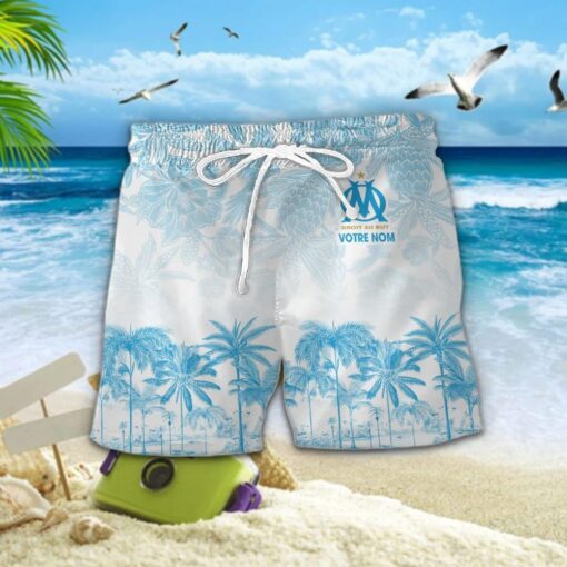 Chemise Hawaïenne Olympique de Marseille Motif Tropical Unique Avec Nom Personnalisé – Image 2