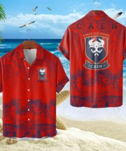 Chemise Hawaïenne Stade Malherbe Caen Motif Tropical Unique Avec Nom Personnalisé