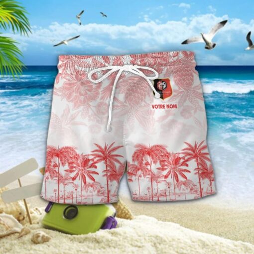 Chemise Hawaïenne Stade Rennais Motif Tropical Unique Avec Nom Personnalisé – Image 2