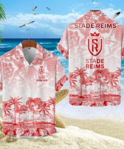 Chemise Hawaïenne Stade de Reims Motif Tropical Unique Avec Nom Personnalisé