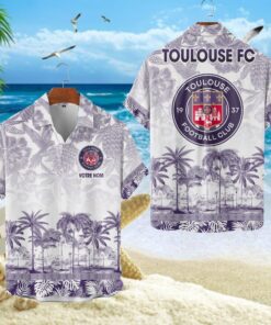 Chemise Hawaïenne Toulouse FC Motif Tropical Unique Avec Nom Personnalisé