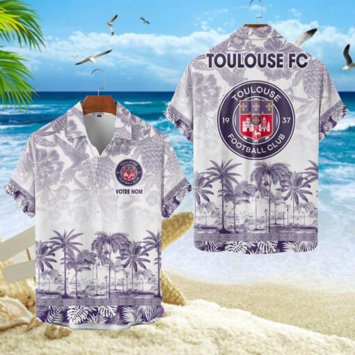 Chemise Hawaïenne Toulouse FC Motif Tropical Unique Avec Nom Personnalisé