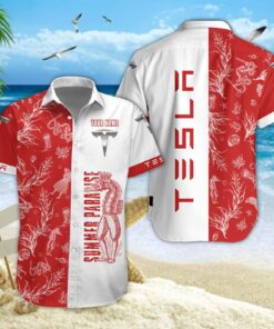 Chemise hawaïenne Tesla