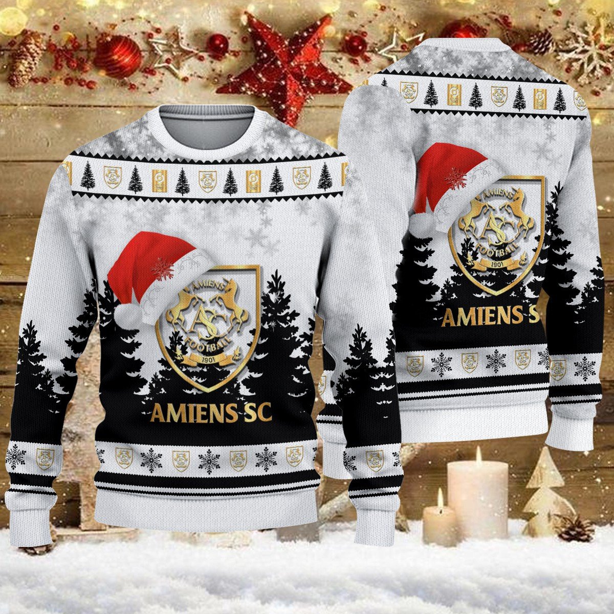 Pull de Noël moche Amiens SC – Ugly Christmas Sweater