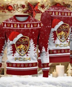 Pull de Noël moche FC Sochaux-Montbéliard – Ugly Christmas Sweater