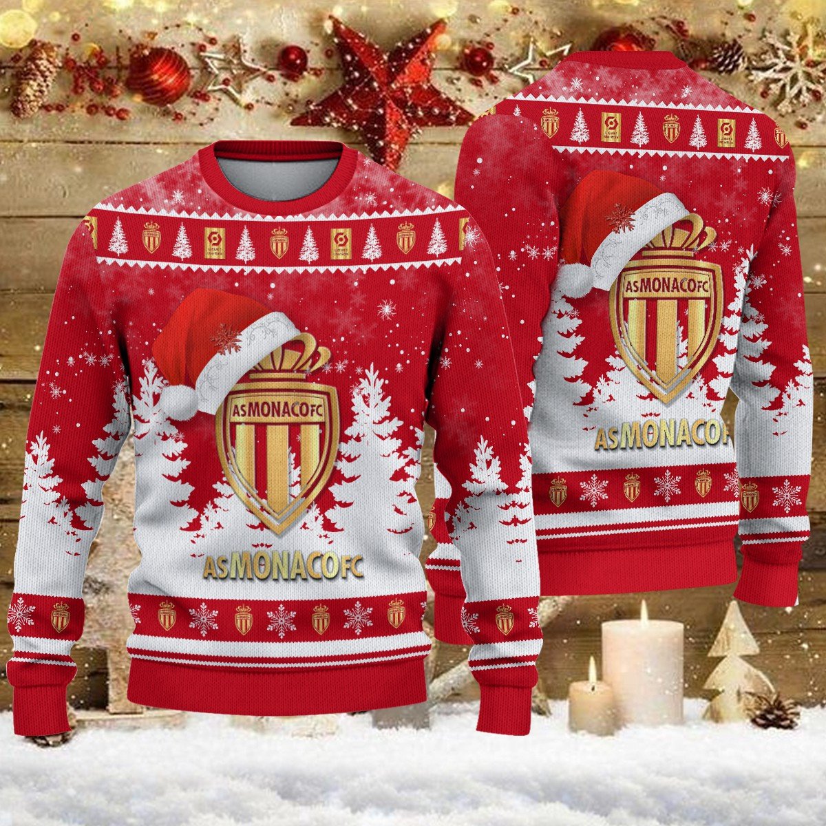 Pull de Noël moche AS Monaco – Ugly Christmas Sweater