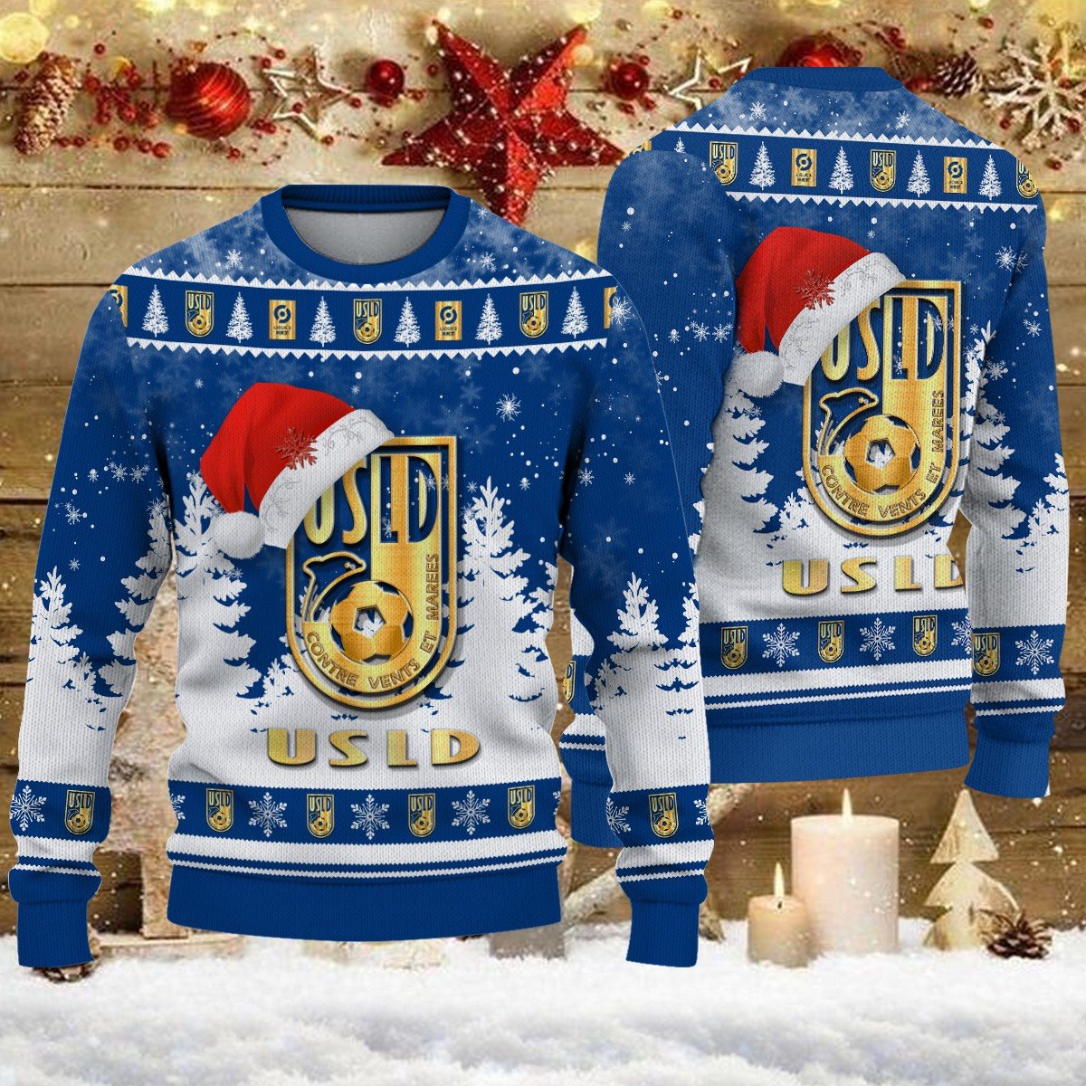 Pull de Noël moche USL Dunkerque – Ugly Christmas Sweater