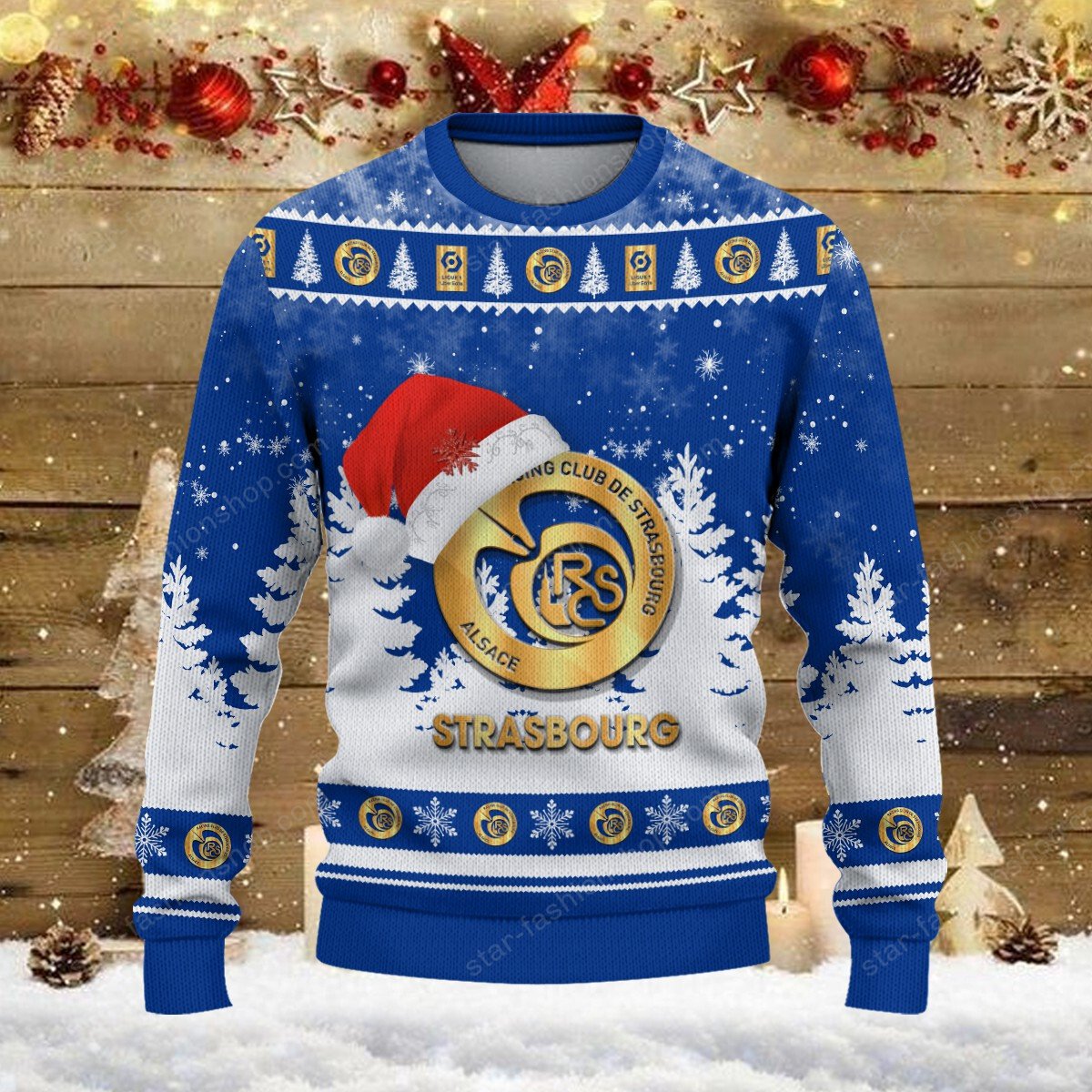 Pull de Noël moche RC Strasbourg Alsace – Ugly Christmas Sweater – Image 2