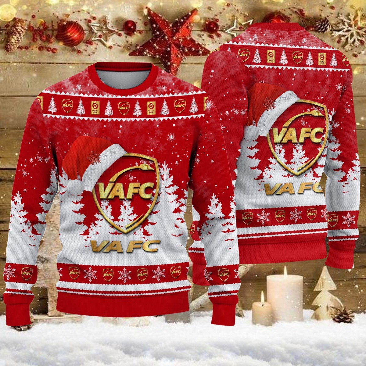 Pull de Noël moche Valenciennes FC – Ugly Christmas Sweater