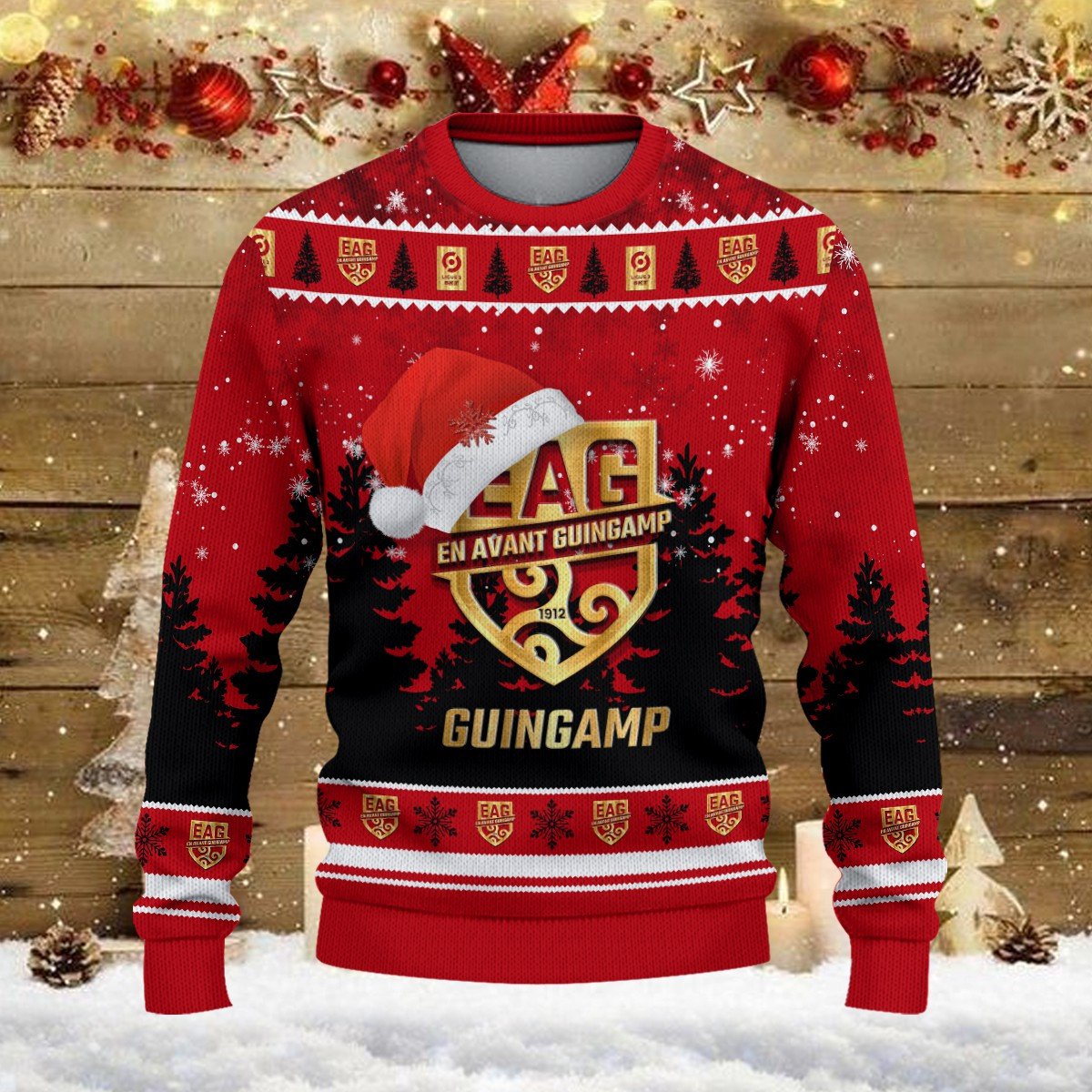 Pull de Noël moche En Avant Guingamp – Ugly Christmas Sweater – Image 2