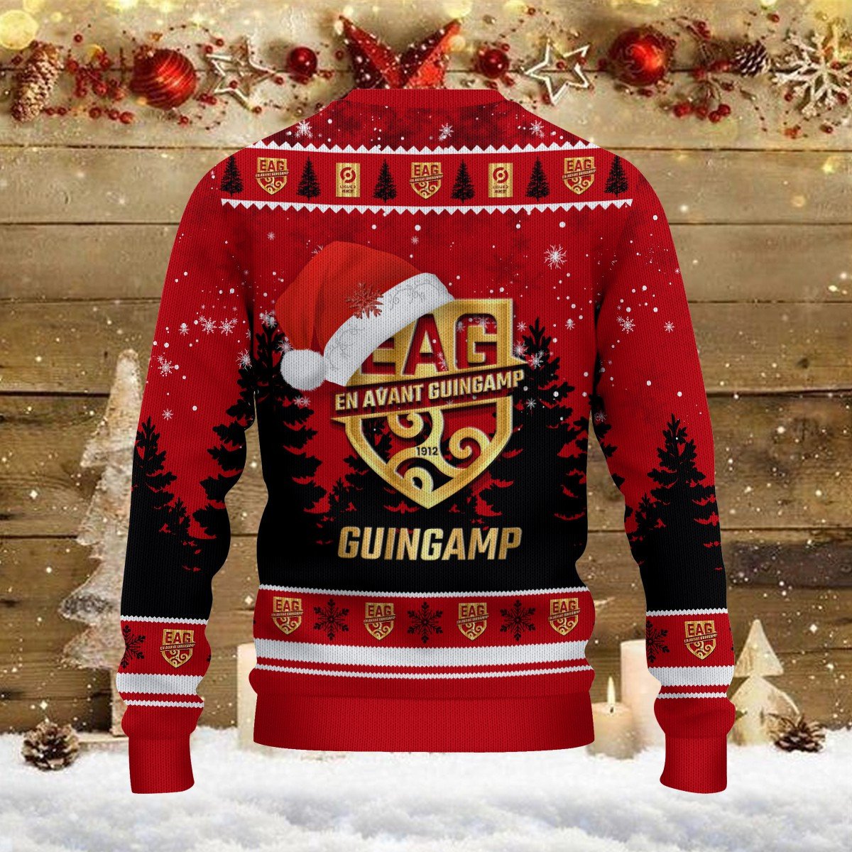Pull de Noël moche En Avant Guingamp – Ugly Christmas Sweater – Image 3