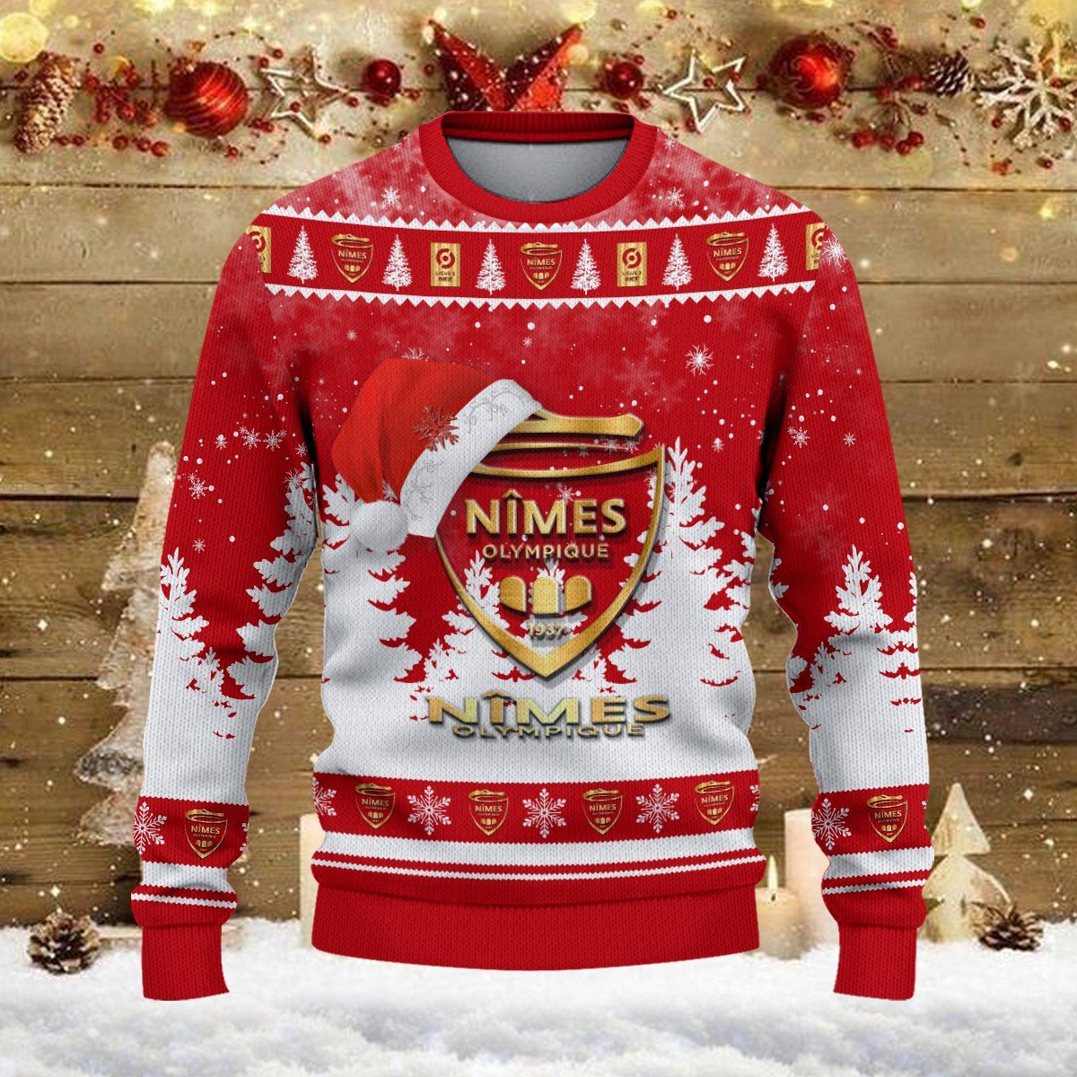 Pull de Noël moche Nîmes Olympique – Ugly Christmas Sweater – Image 2