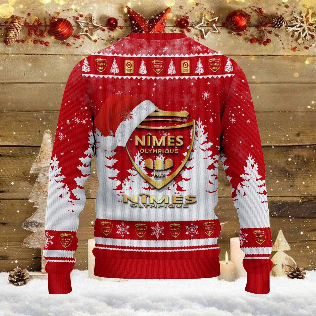 Pull de Noël moche Nîmes Olympique – Ugly Christmas Sweater – Image 3