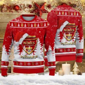Pull de Noël moche Nîmes Olympique – Ugly Christmas Sweater