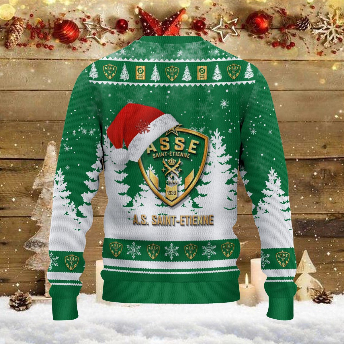 Pull de Noël moche AS Saint-Étienne – Ugly Christmas Sweater – Image 3