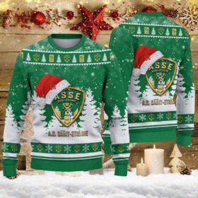 Pull de Noël moche AS Saint-Étienne – Ugly Christmas Sweater