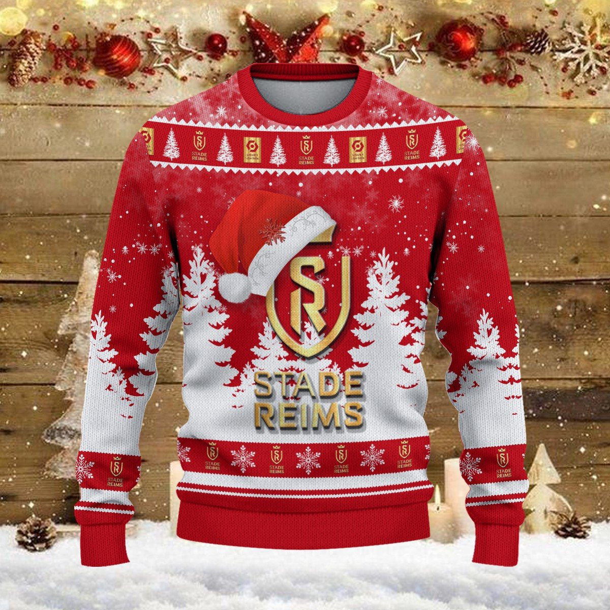Pull de Noël moche Stade de Reims – Ugly Christmas Sweater – Image 2