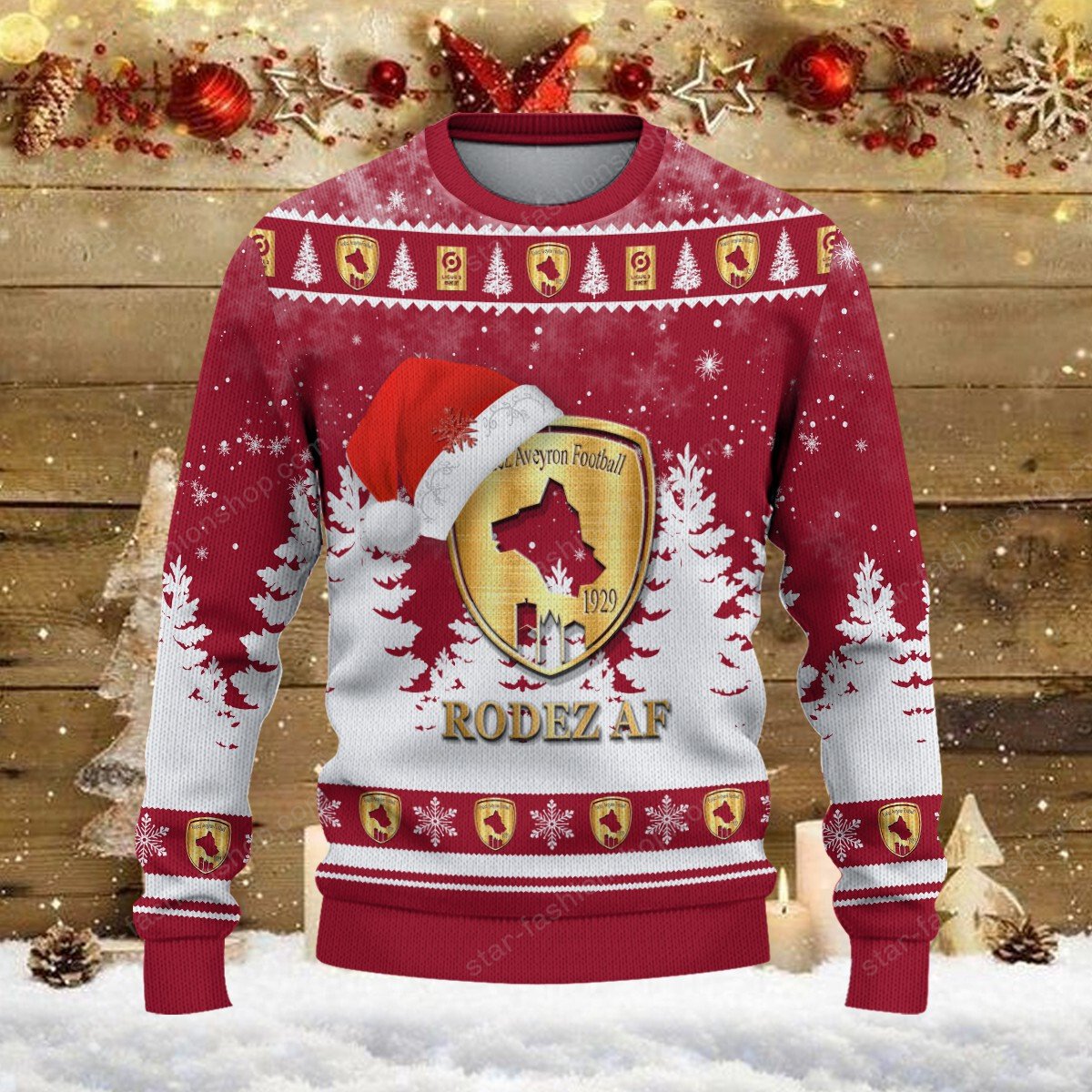 Pull de Noël moche Rodez Aveyron Football – Ugly Christmas Sweater – Image 2