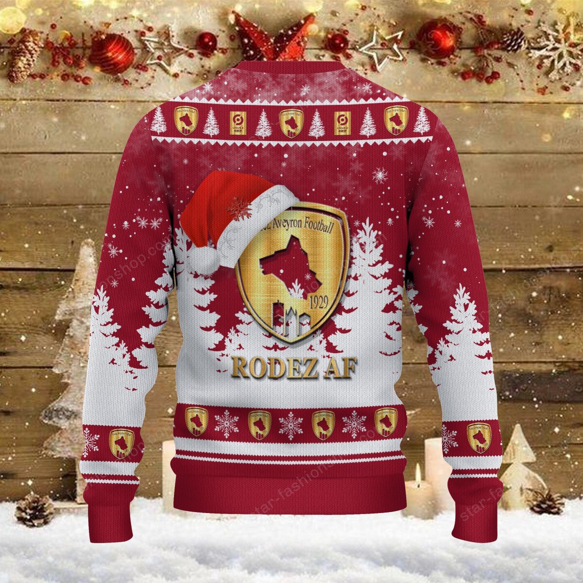 Pull de Noël moche Rodez Aveyron Football – Ugly Christmas Sweater – Image 3