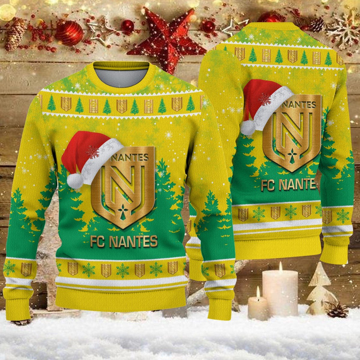 Pull de Noël moche FC Nantes – Ugly Christmas Sweater