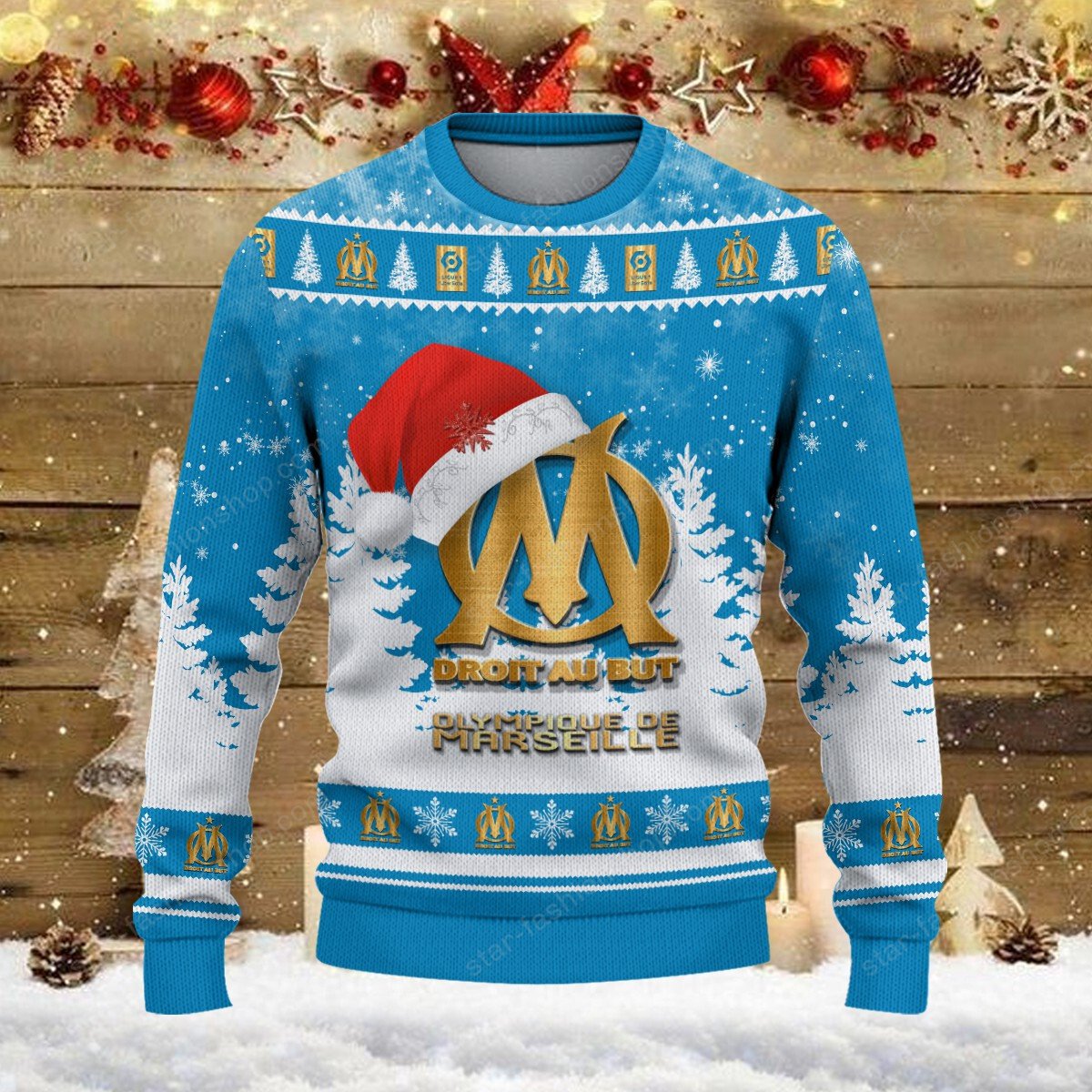 Pull de Noël moche Olympique de Marseille – Ugly Christmas Sweater – Image 2