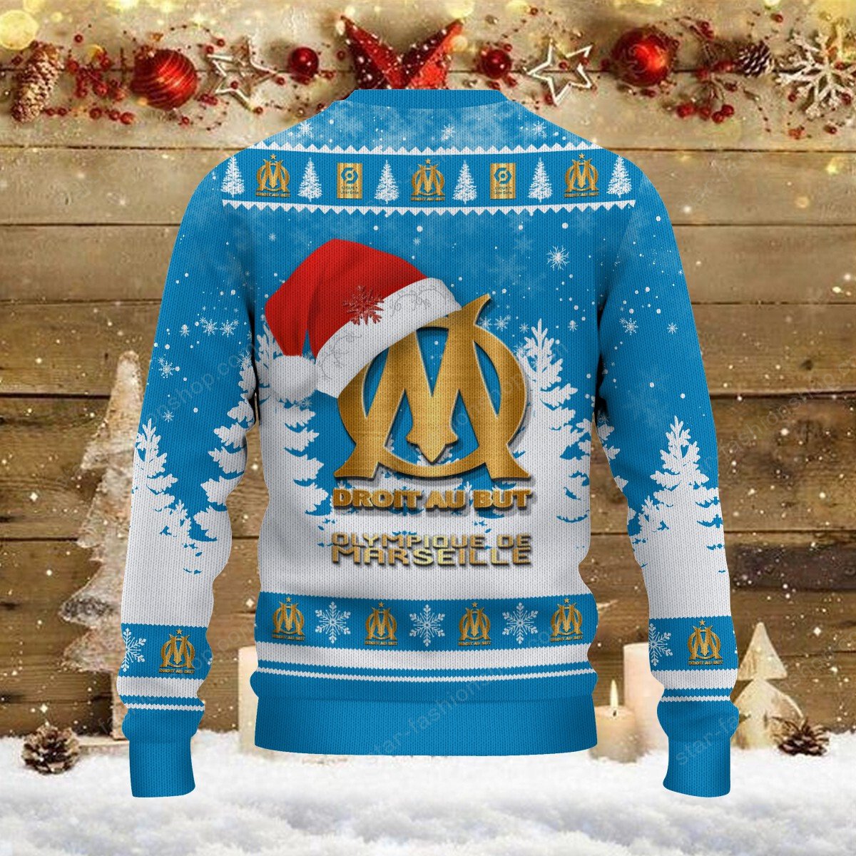 Pull de Noël moche Olympique de Marseille – Ugly Christmas Sweater – Image 3