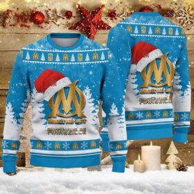 Pull de Noël moche Olympique de Marseille – Ugly Christmas Sweater