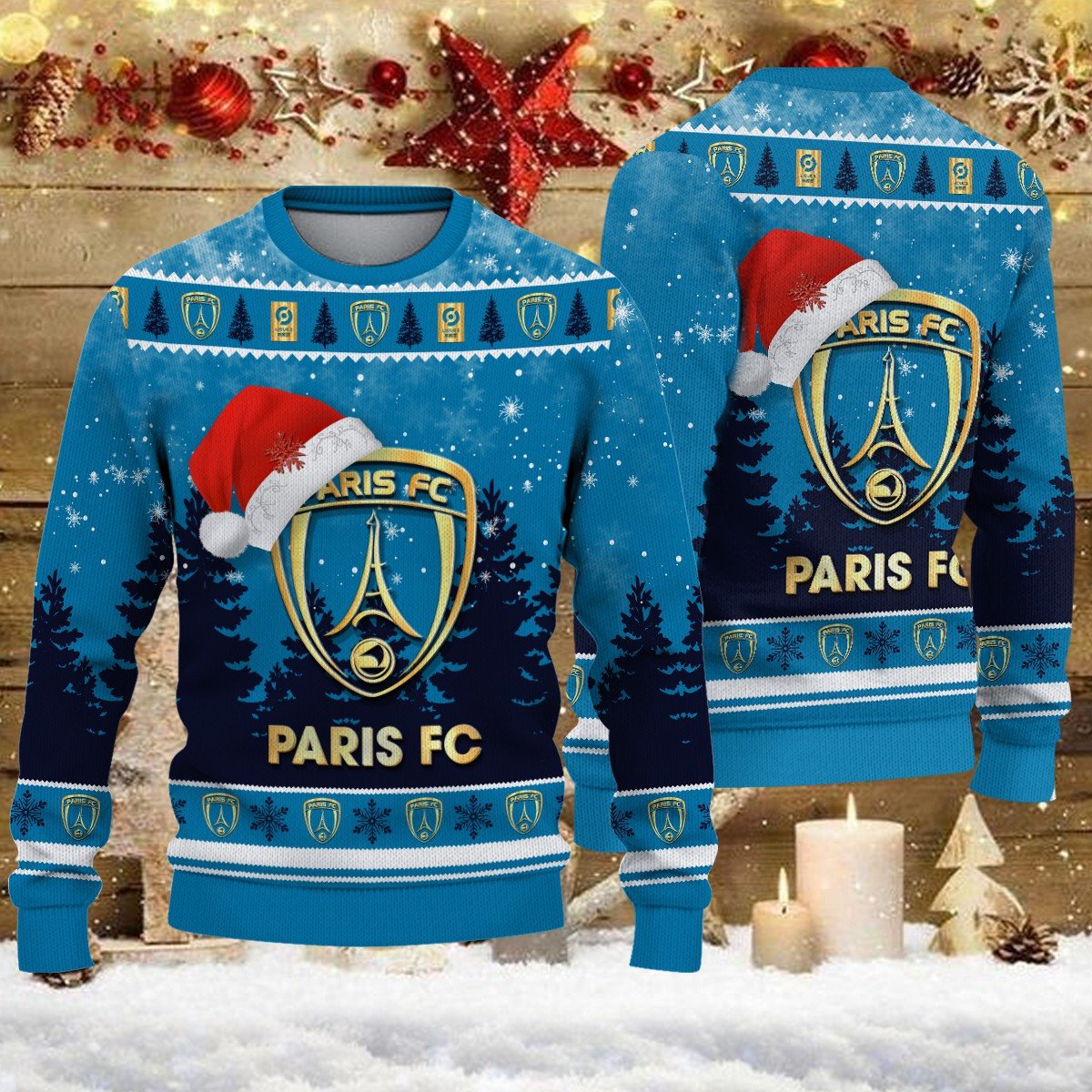 Pull de Noël moche Paris FC – Ugly Christmas Sweater