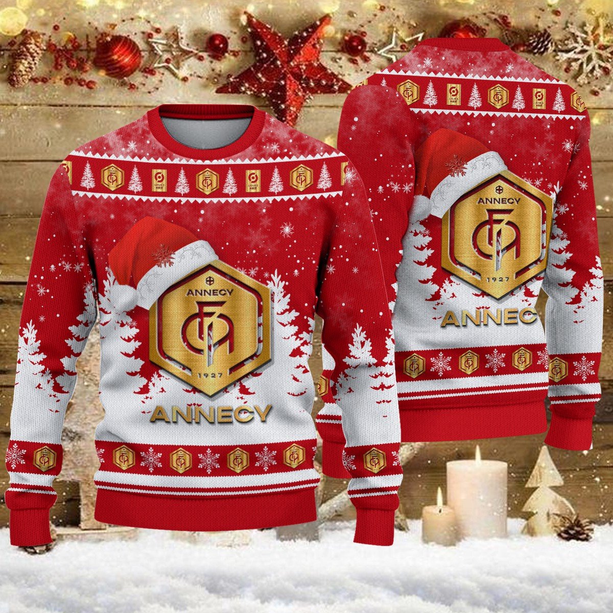 Pull de Noël moche FC Annecy – Ugly Christmas Sweater
