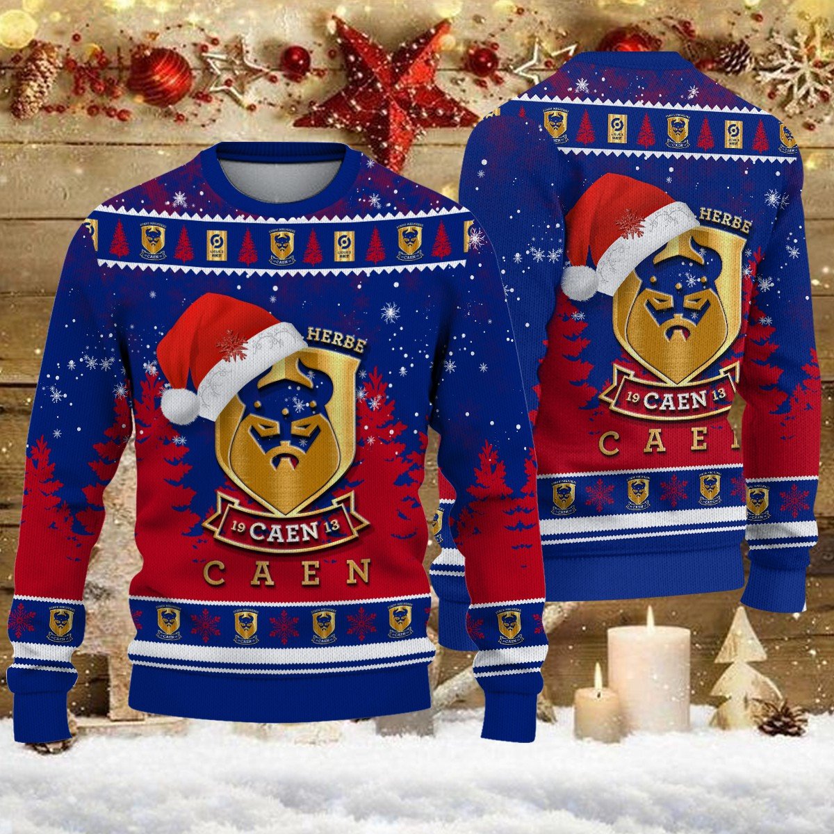 Pull de Noël moche SM Caen – Ugly Christmas Sweater