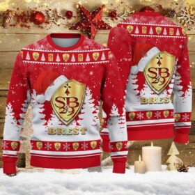 Pull de Noël moche Stade Brestois 29 – Ugly Christmas Sweater