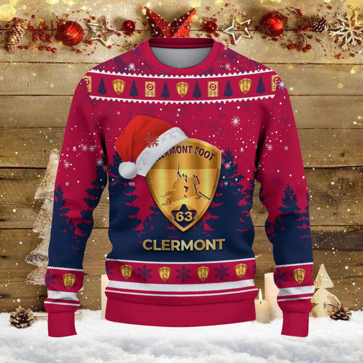 Pull de Noël moche Clermont Foot 63 – Ugly Christmas Sweater – Image 2