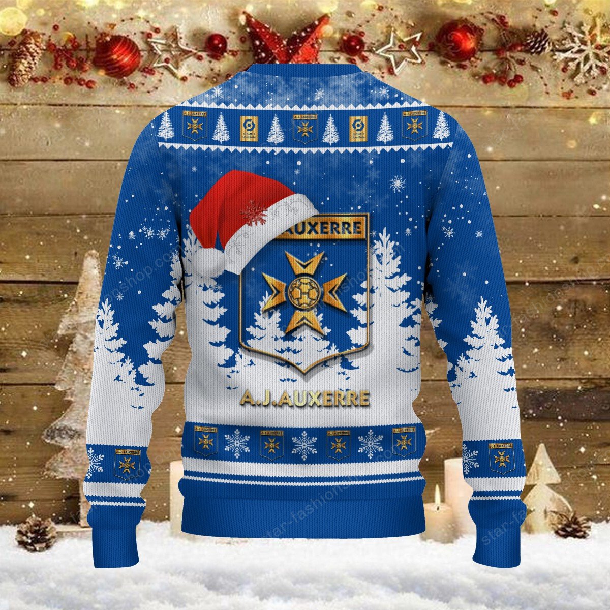 Pull de Noël moche AJ Auxerre – Ugly Christmas Sweater – Image 3