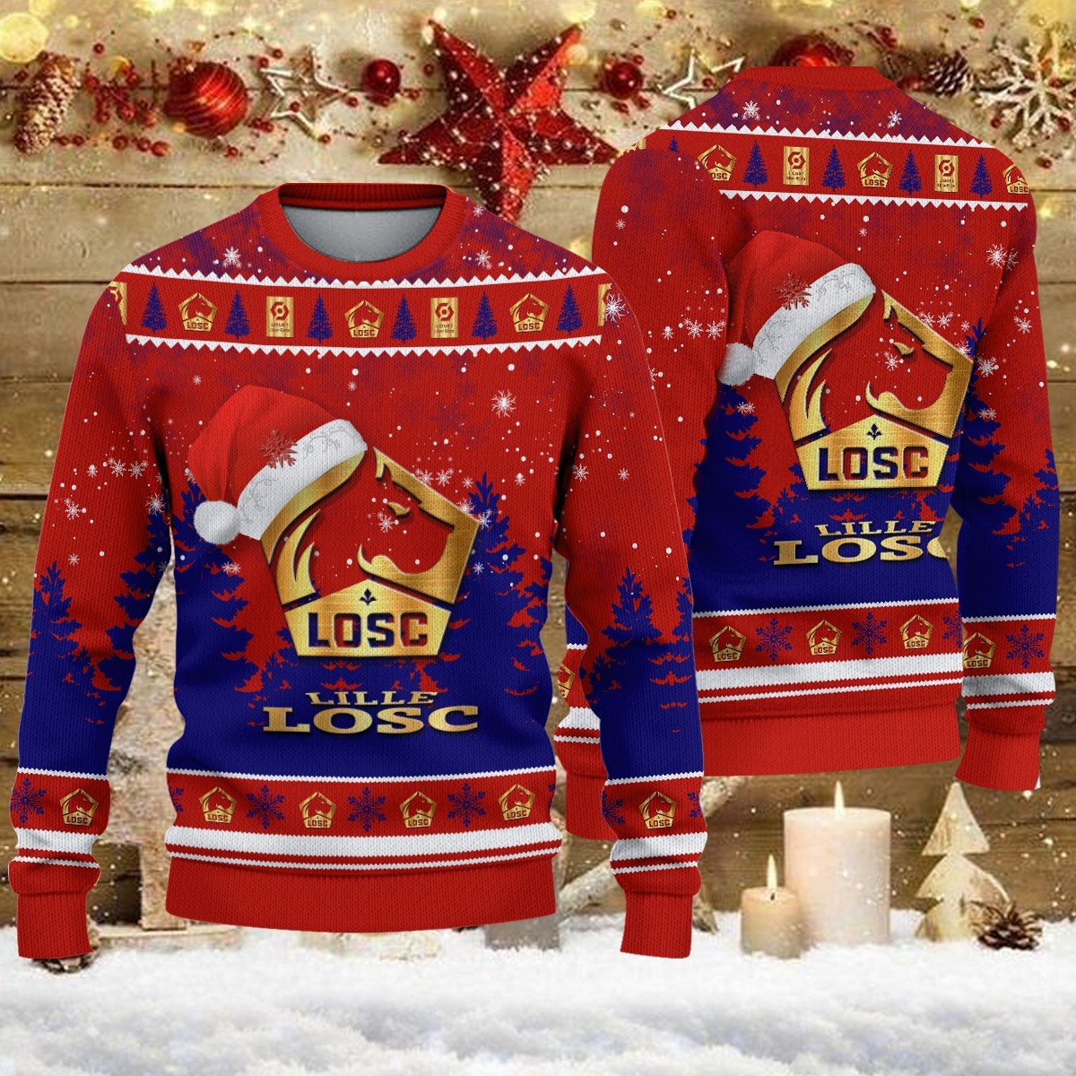 Pull de Noël moche LOSC Lille – Ugly Christmas Sweater