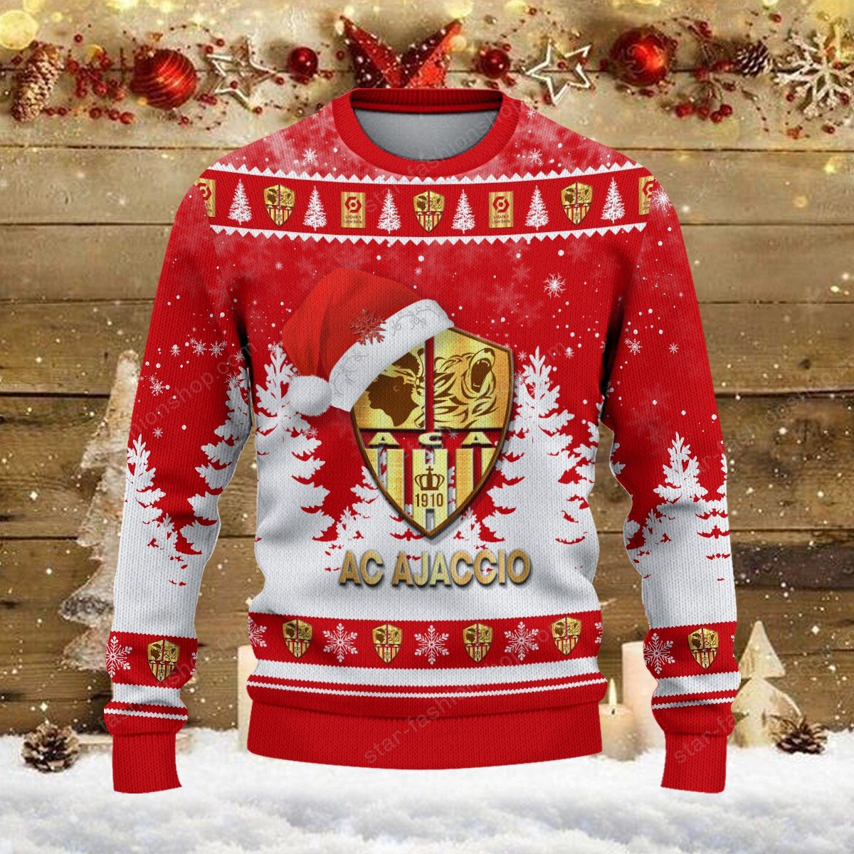 Pull de Noël moche AC Ajaccio – Ugly Christmas Sweater – Image 2