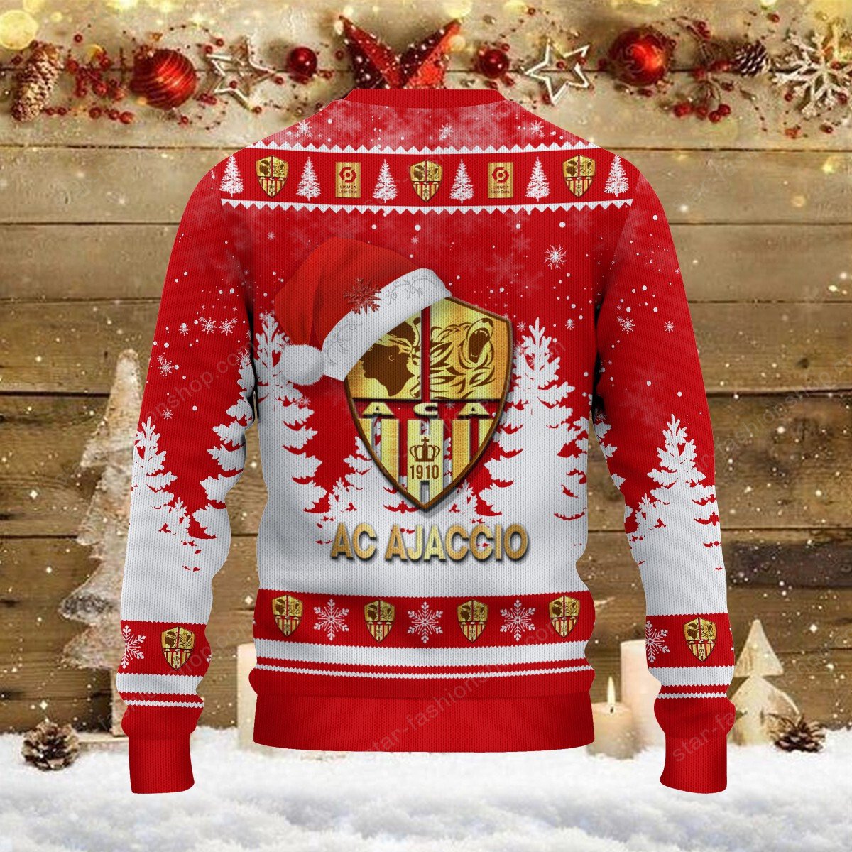Pull de Noël moche AC Ajaccio – Ugly Christmas Sweater – Image 3
