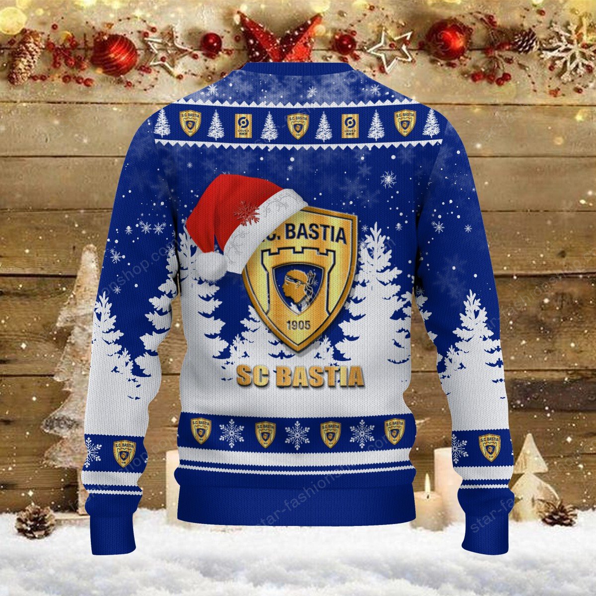 Pull de Noël moche SC Bastia – Ugly Christmas Sweater – Image 3