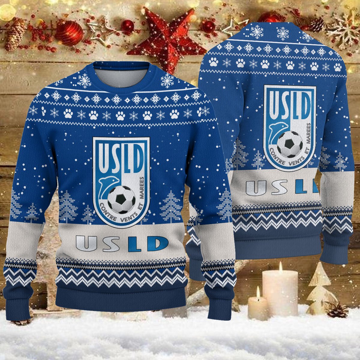 Pull de Noël moche USL Dunkerque – Ugly Christmas Sweater