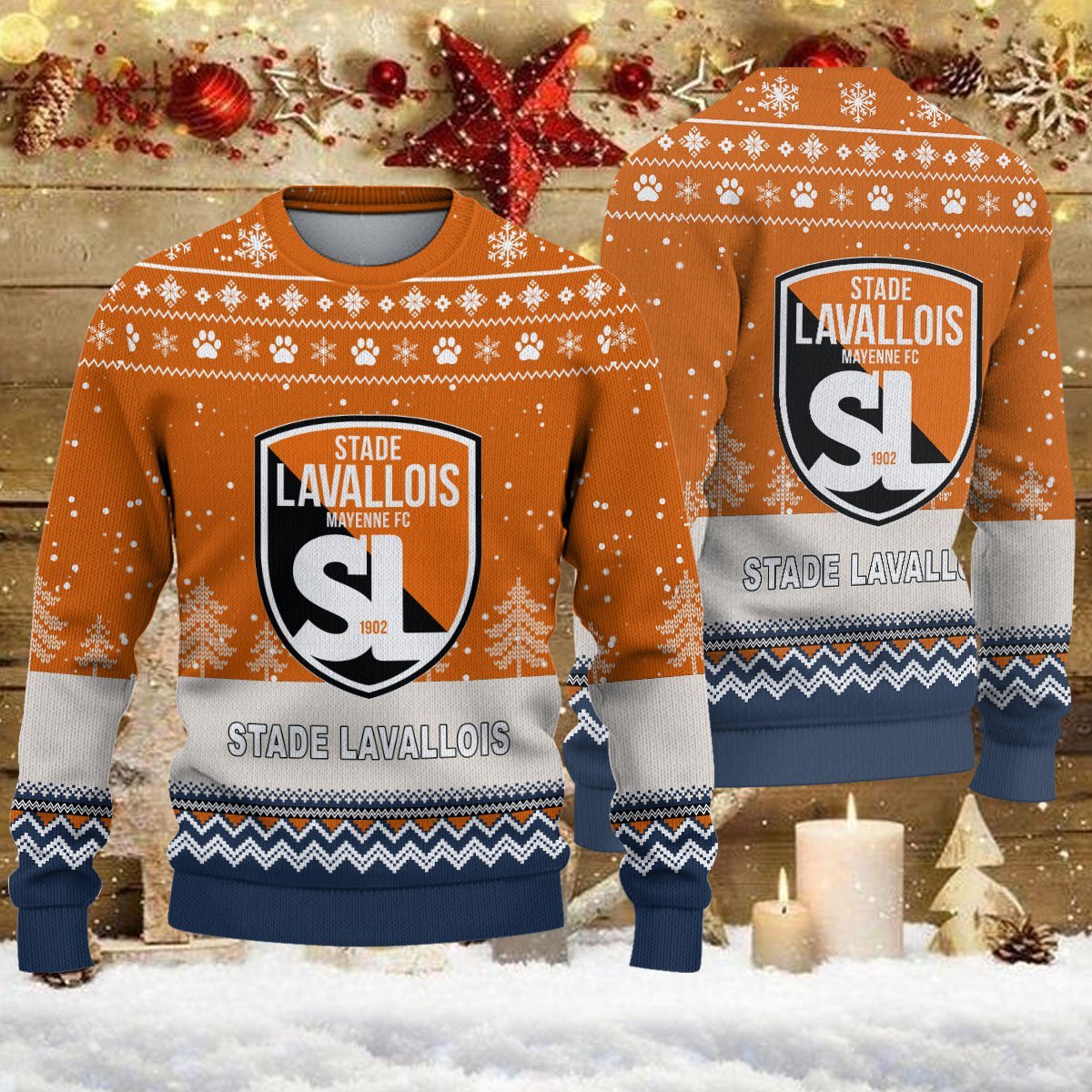 Pull de Noël moche Stade Lavallois – Ugly Christmas Sweater