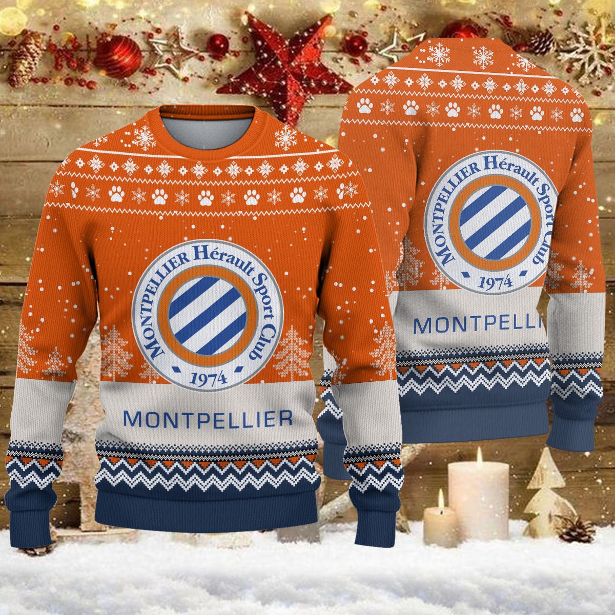 Pull de Noël moche Montpellier HSC – Ugly Christmas Sweater