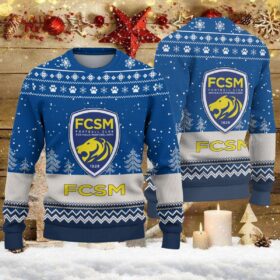 Pull de Noël moche FC Sochaux-Montbéliard – Ugly Christmas Sweater