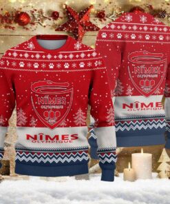 Pull de Noël moche Nîmes Olympique – Ugly Christmas Sweater